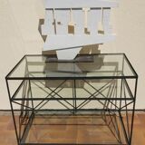 Console fer forgé et verre