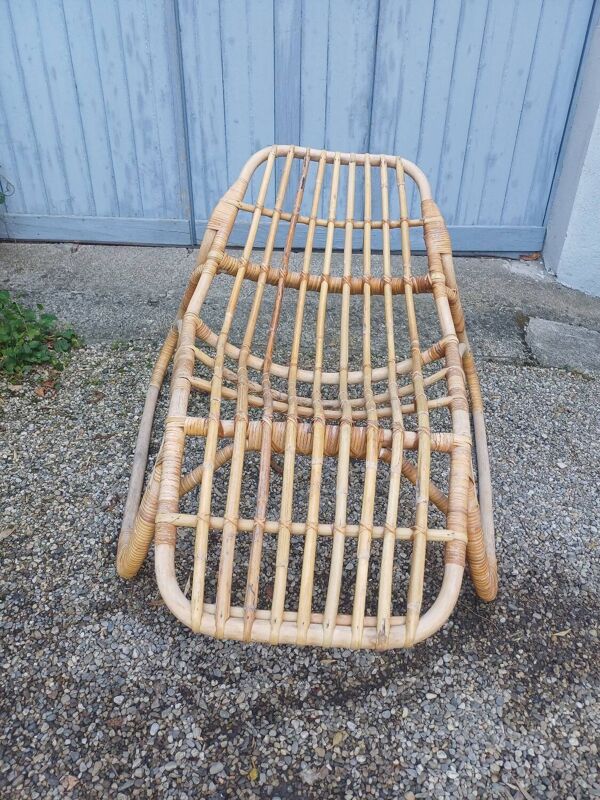 Fauteuil,  chaise longue rotin Ikea vintage