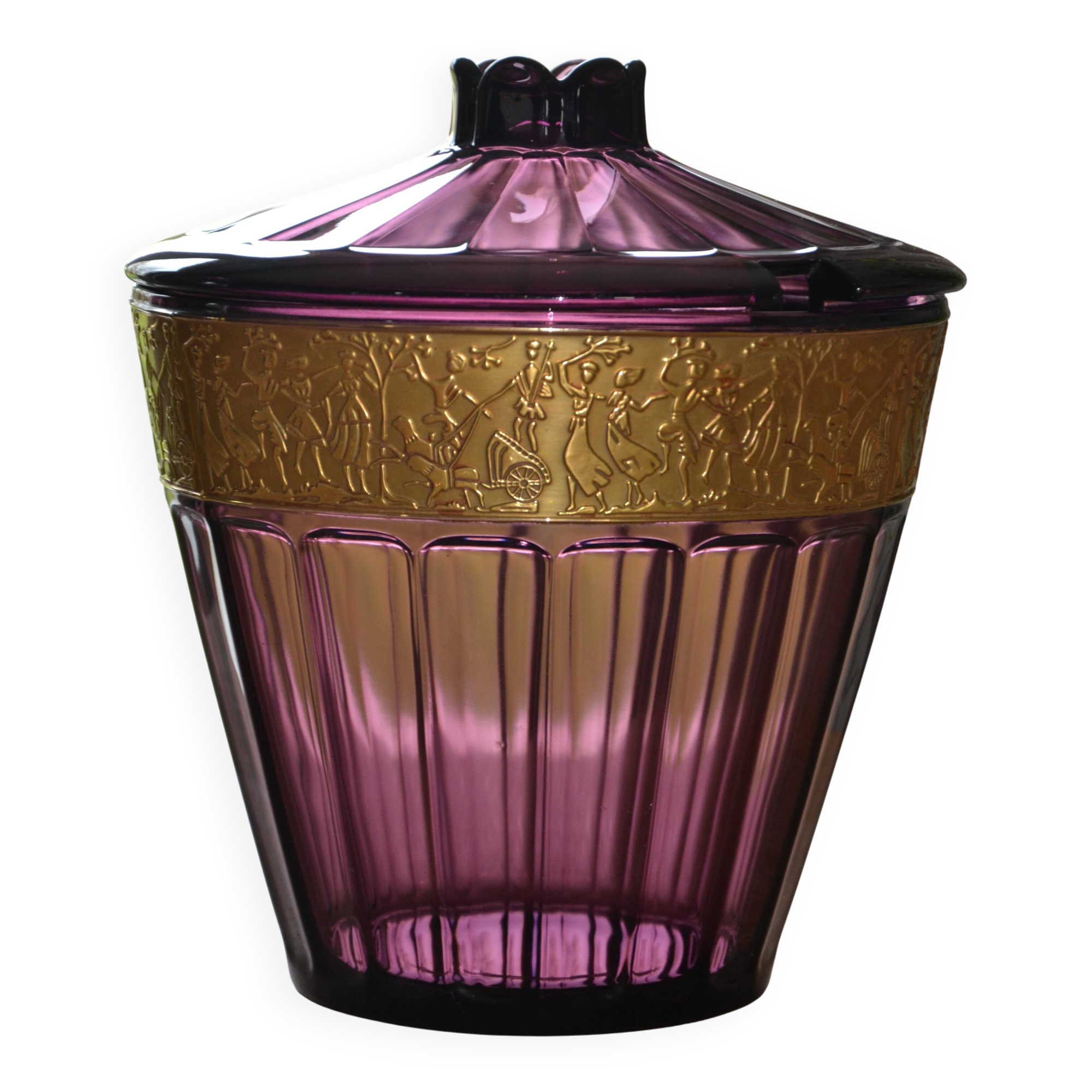 Large ornamental punch bowl/Art Deco pot Amethyst August Walther