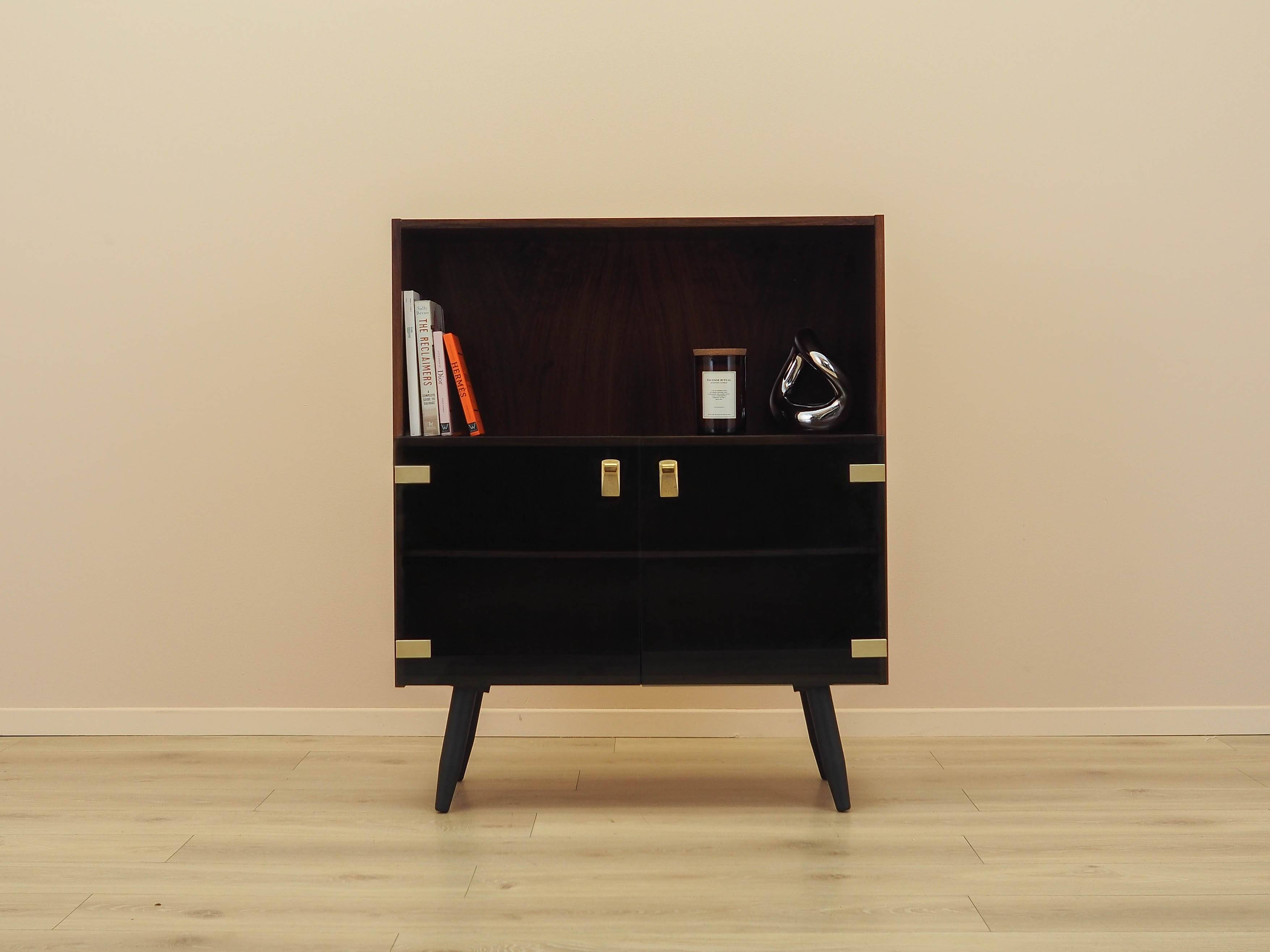 Danish Display Cabinet with Glass Doors and Contrasting Finish, 1970s