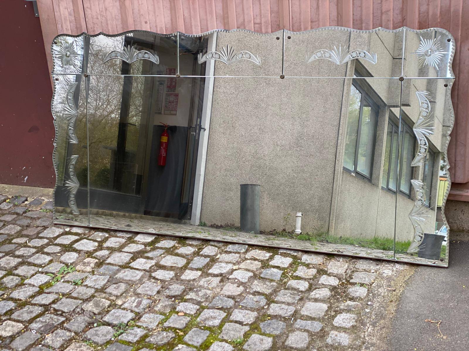 Louis XV sculpted bistro brasserie mirror 1960 200x100cm