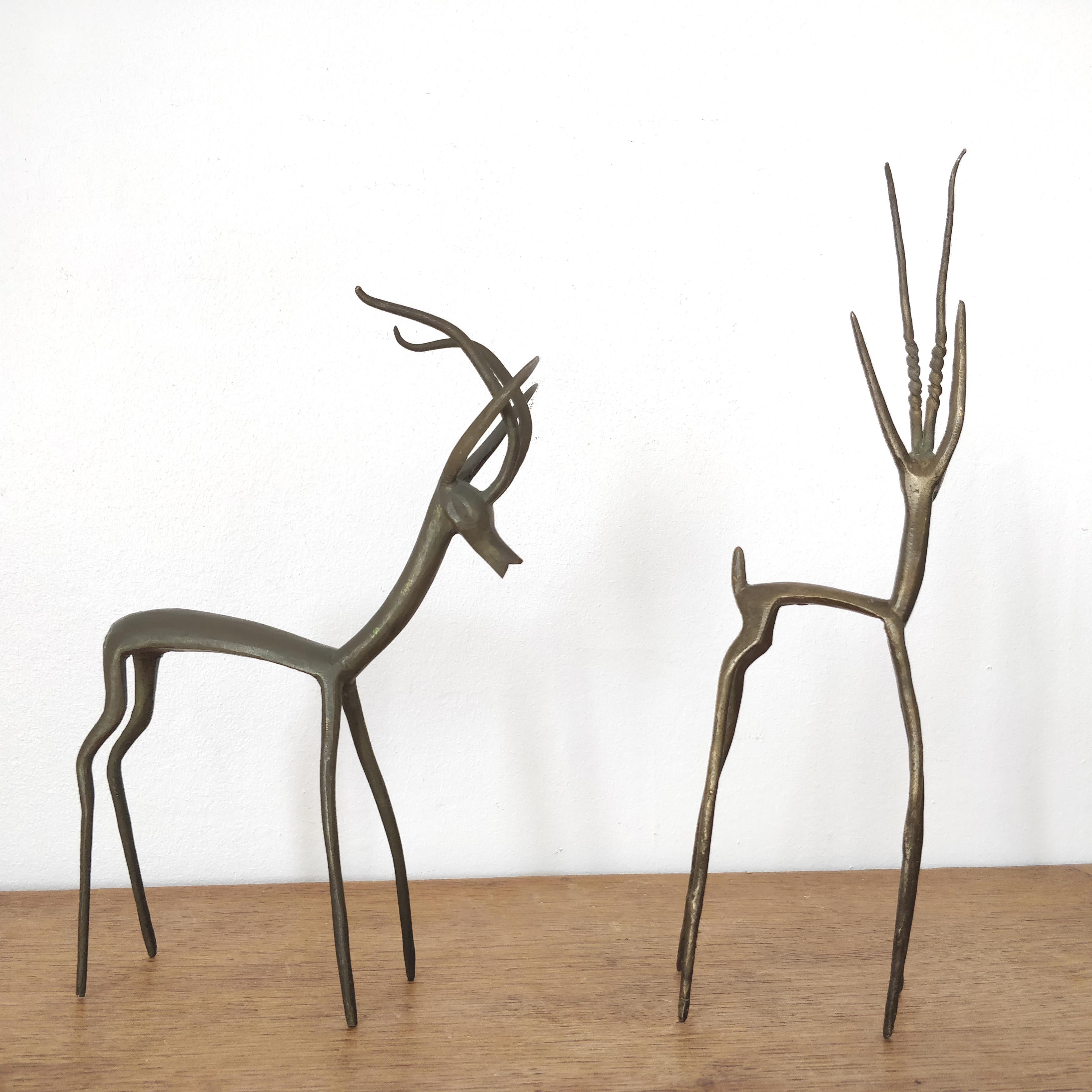 Duo of african brass gazelles