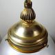 Vintage frosted glass and gold metal suspension globe, 1960s-1970s.
