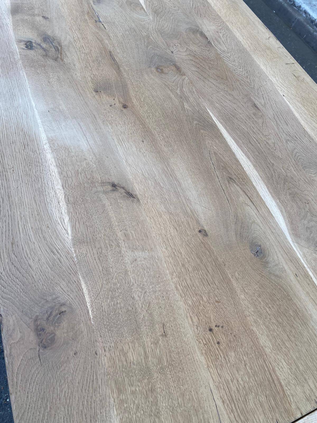 Farmhouse dining table extendable stripped in raw solid oak 180-270cm 1