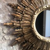 Miroir soleil bois