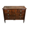 Louis xvi style chest of drawers in dark walnut decorated bronze