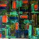 Original painting from the 1950s, ceramic squares.