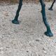 Cast iron garden bench and old wood