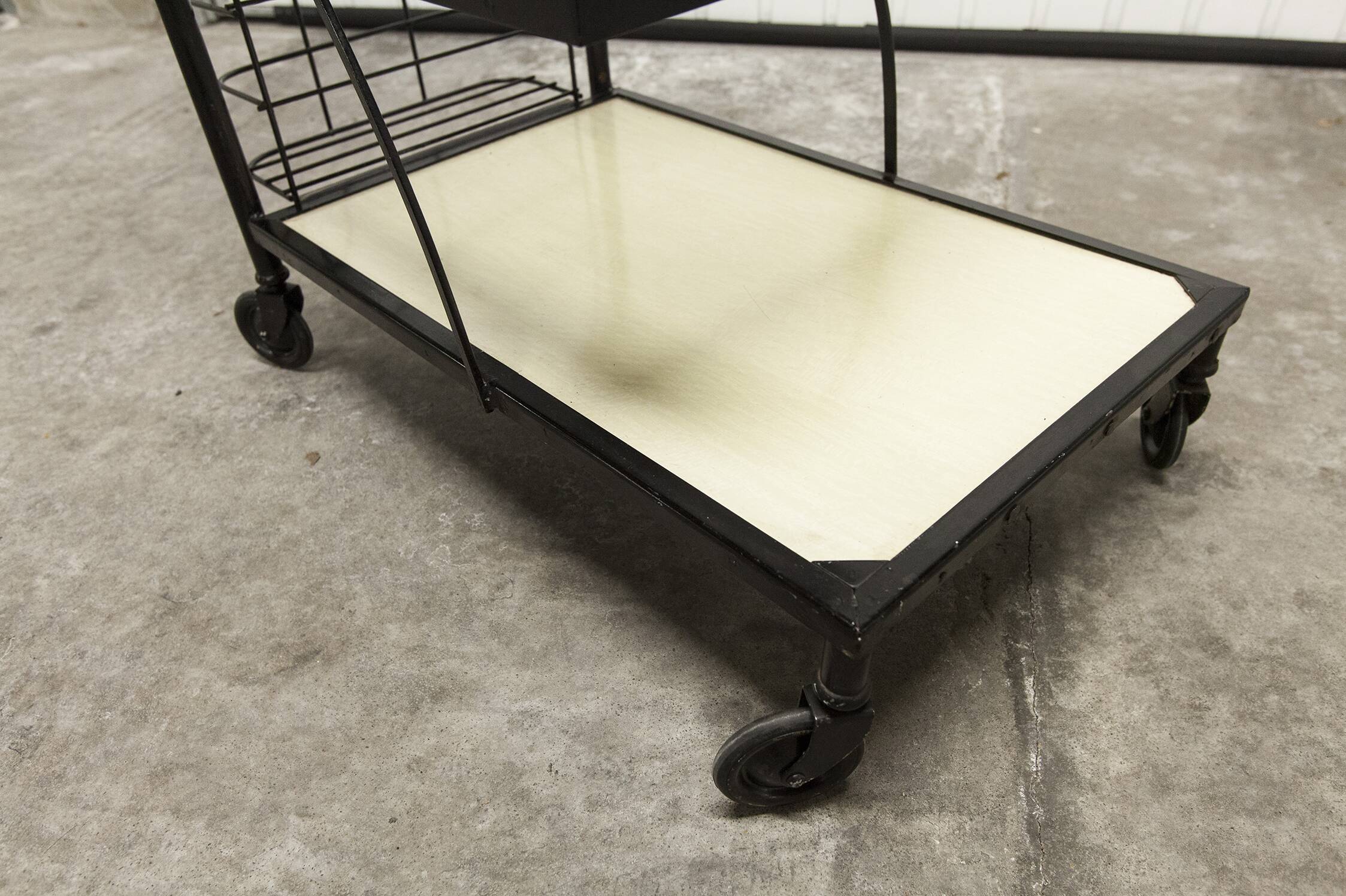 Trolley on wheels 1960 perforated metal