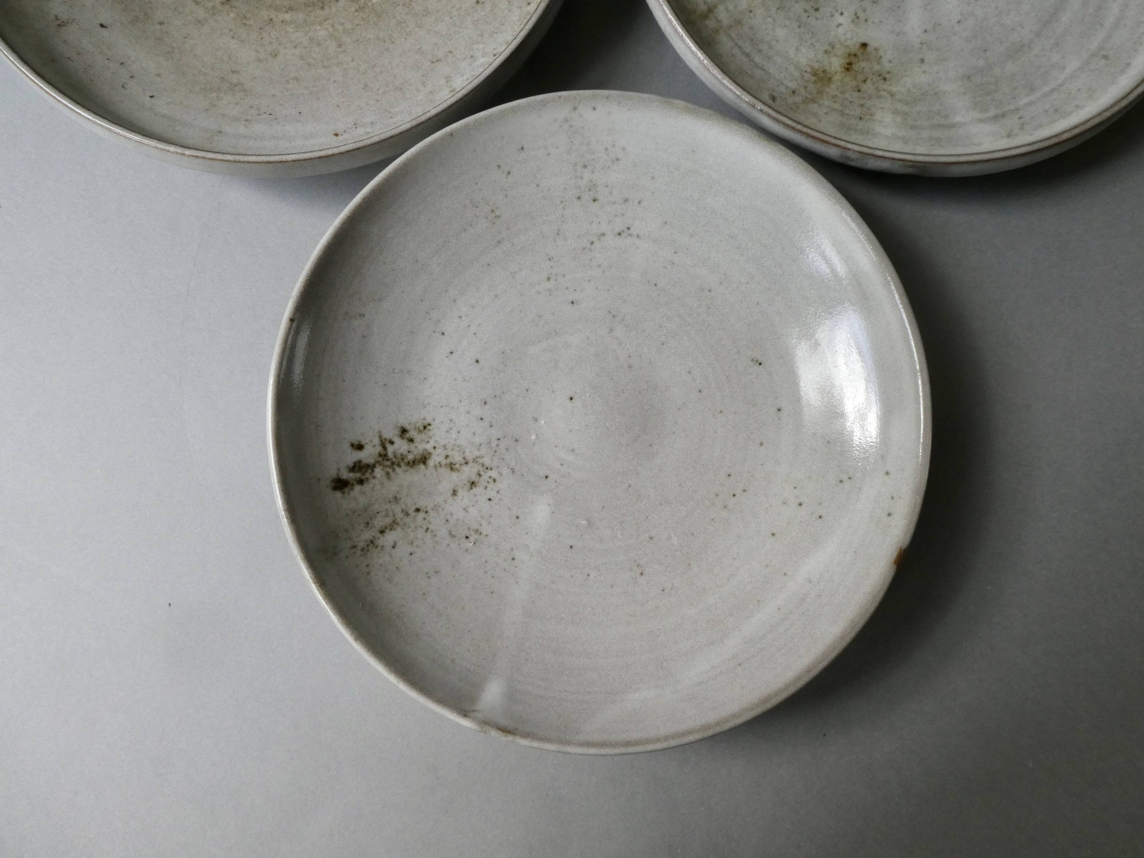 3 plates or small dishes in stoneware Chantal and Thierry Robert