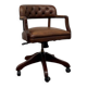 Chaise de bureau Chesterfield Wade en cuir marron