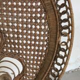 "Emmanuelle" type chair in rattan and wicker 70s