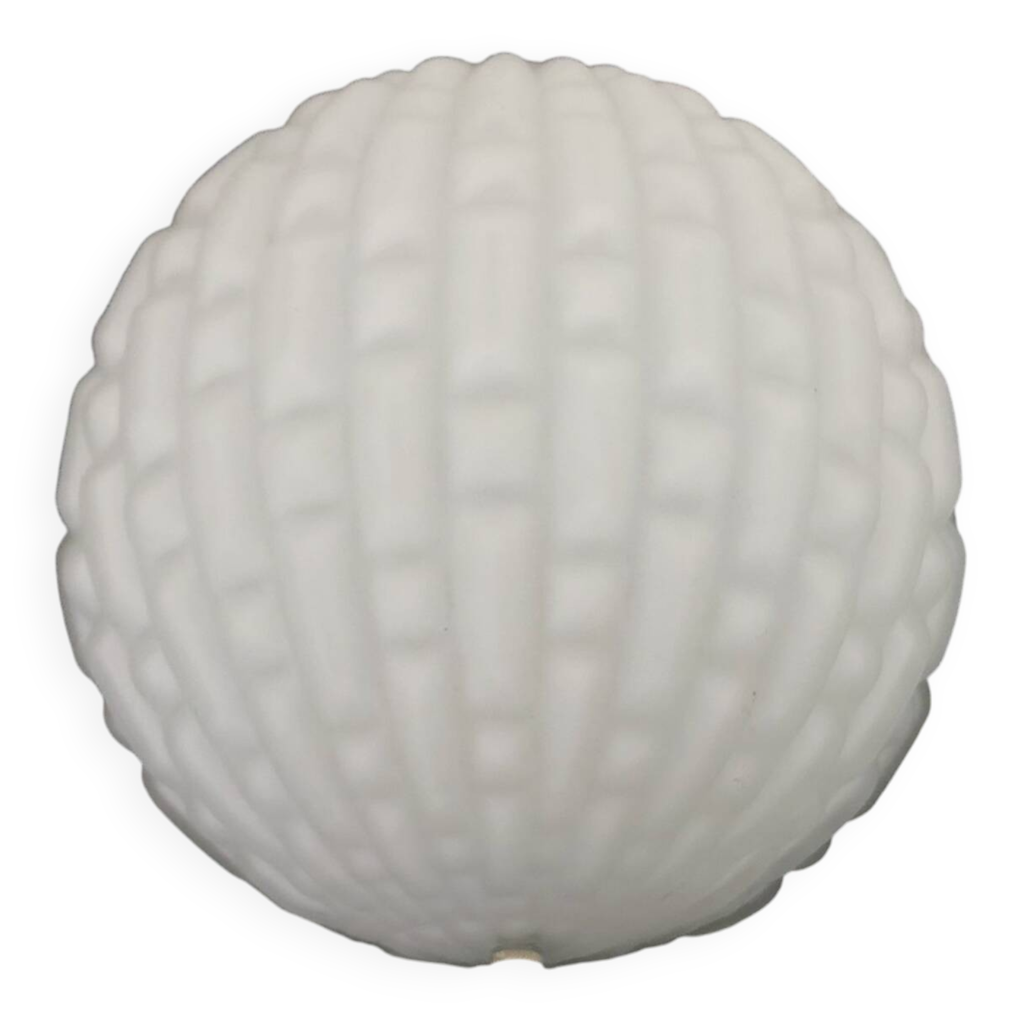 Vintage white glass half-sphere wall light. 1970s