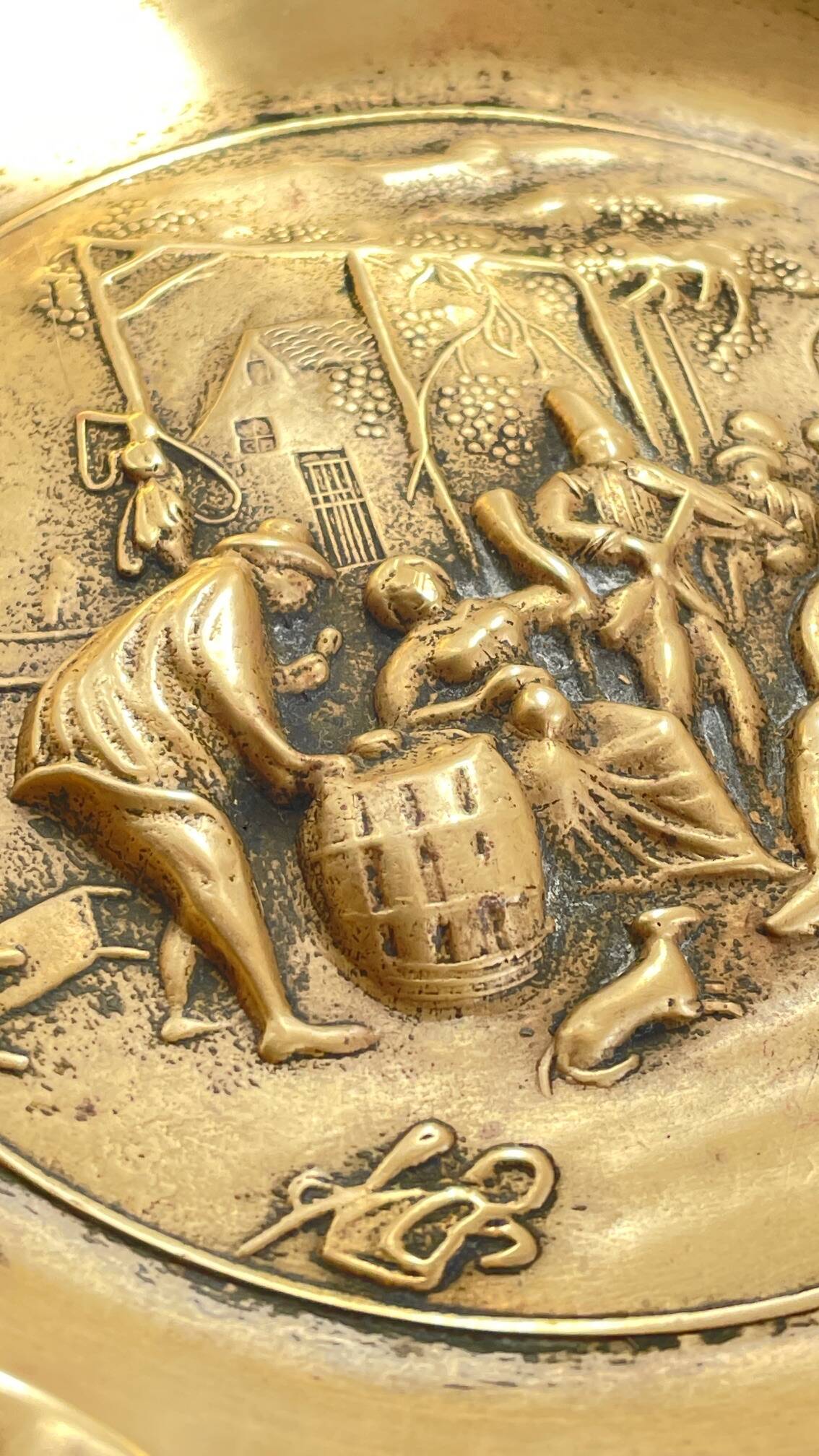 Large Vintage Solid Brass Ashtray