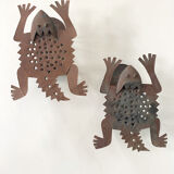 Pair of lizard sconces