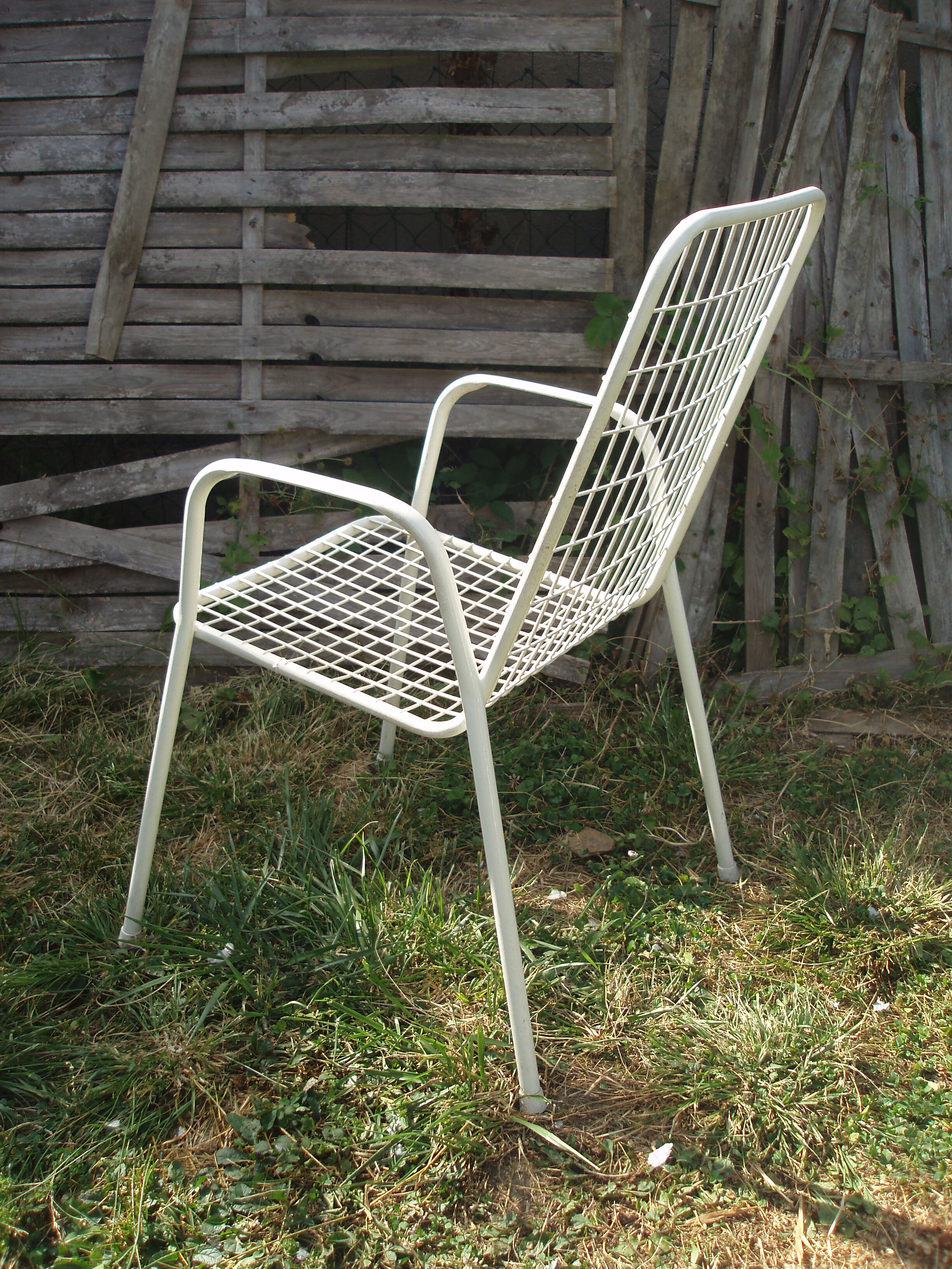 Three emu armchairs model italian vintage iron and rilsan