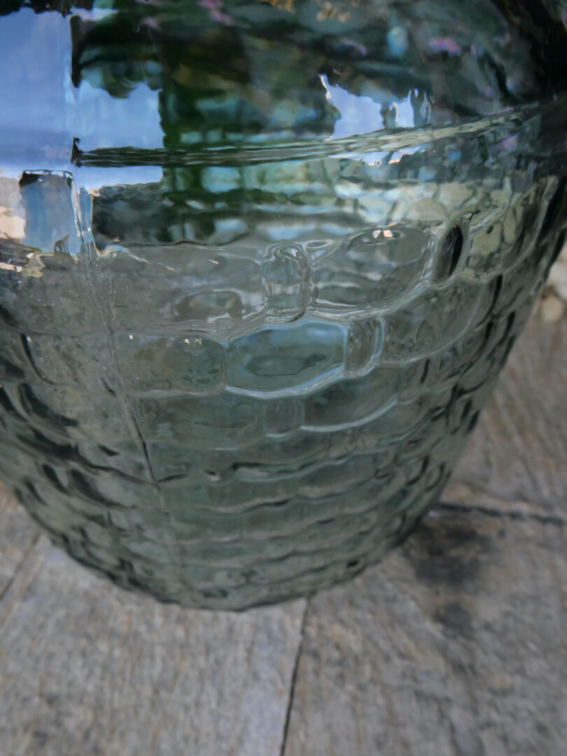 Demijohn glass recycles almond green basket way