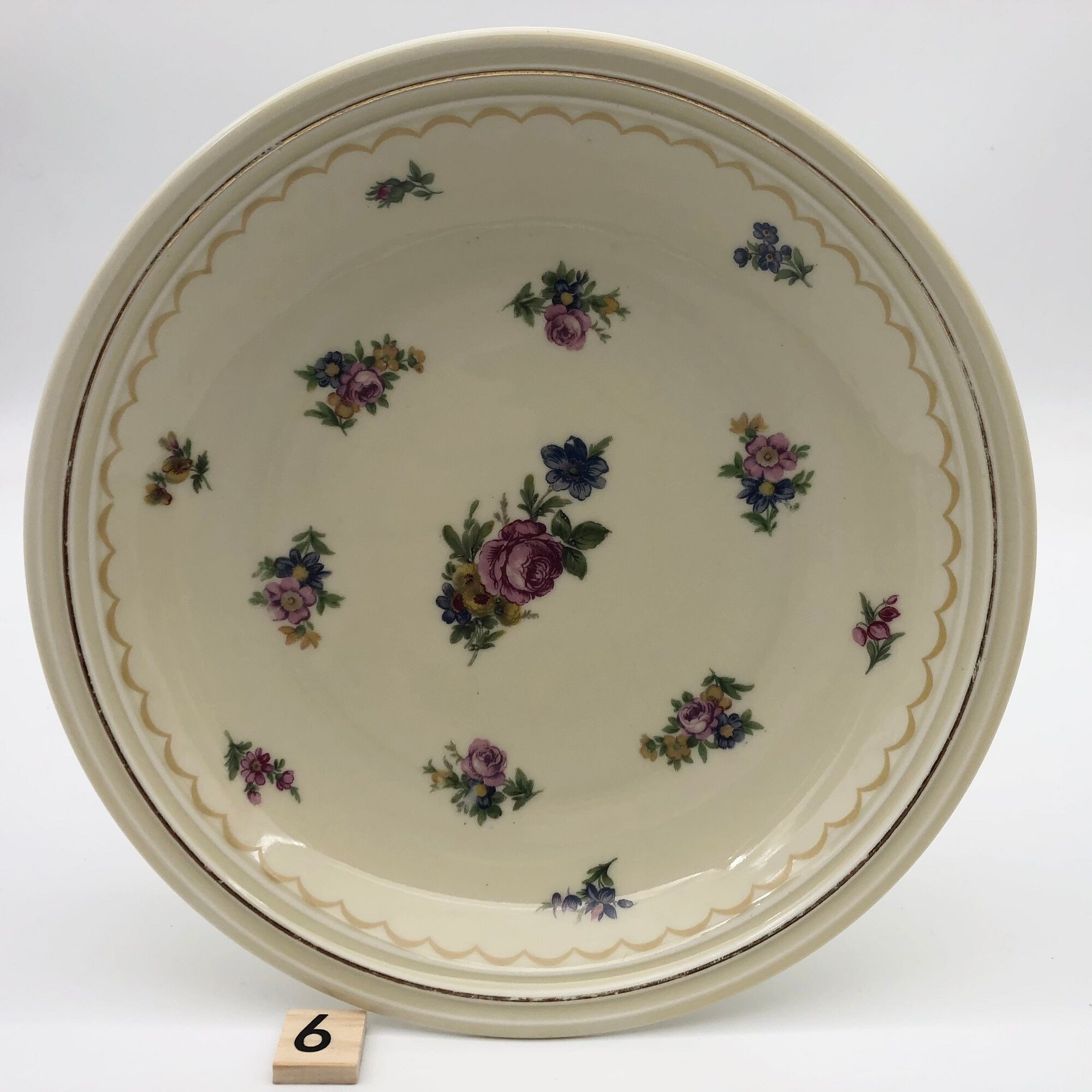 6 assiettes creuses, style écuelle « A.Lanternier & Cie » Limoges