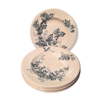 Suite of six plates Longwy