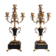 Paire de candélabres à 5 branches bronze et marbre style Napoléon III