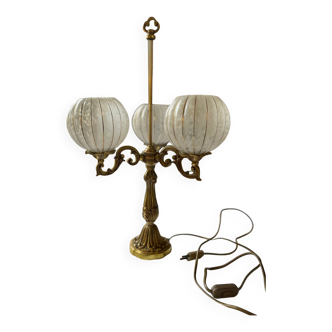 Lampe Art Nouveau 3 feux en bronze
