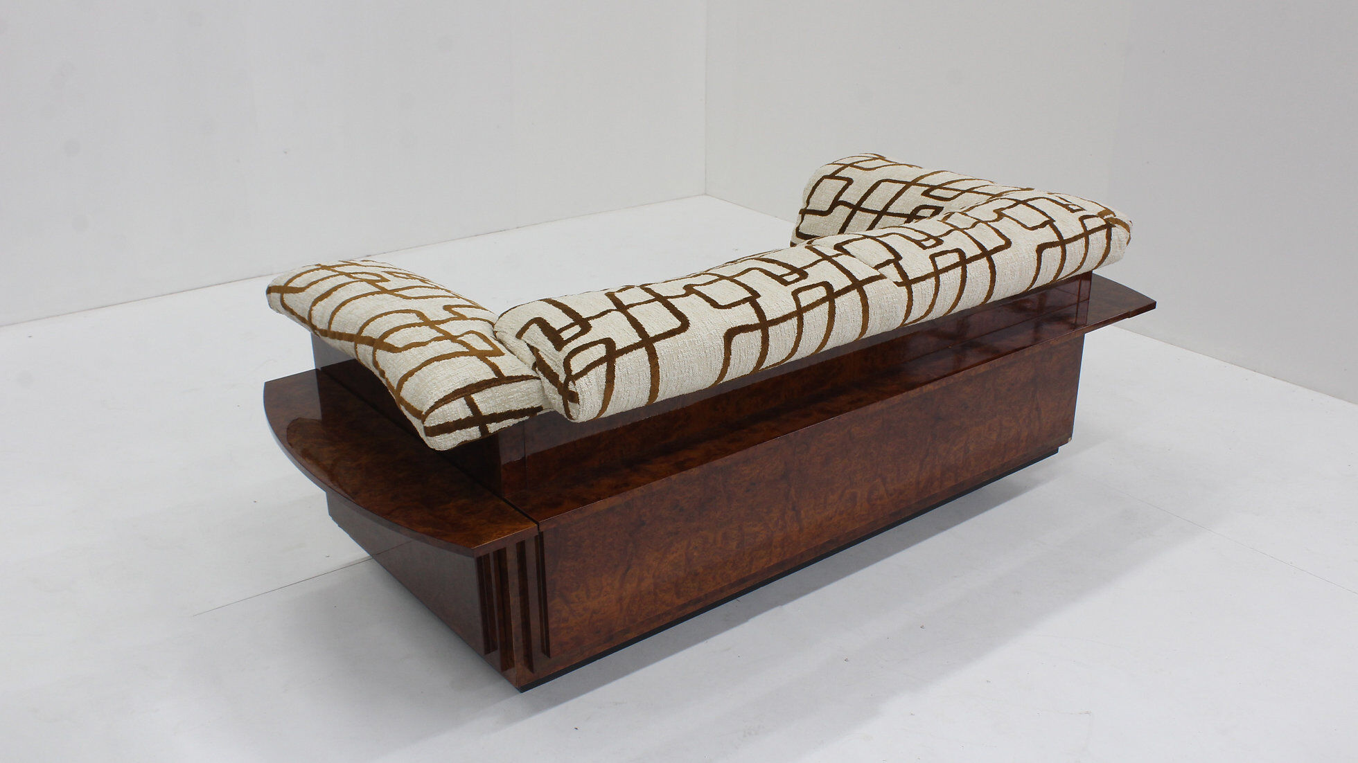 Vintage Art Deco sofa burl wood
