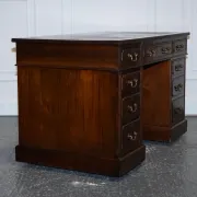 Antique Pedestal Desk by Edwardian Maple & Co, 1890