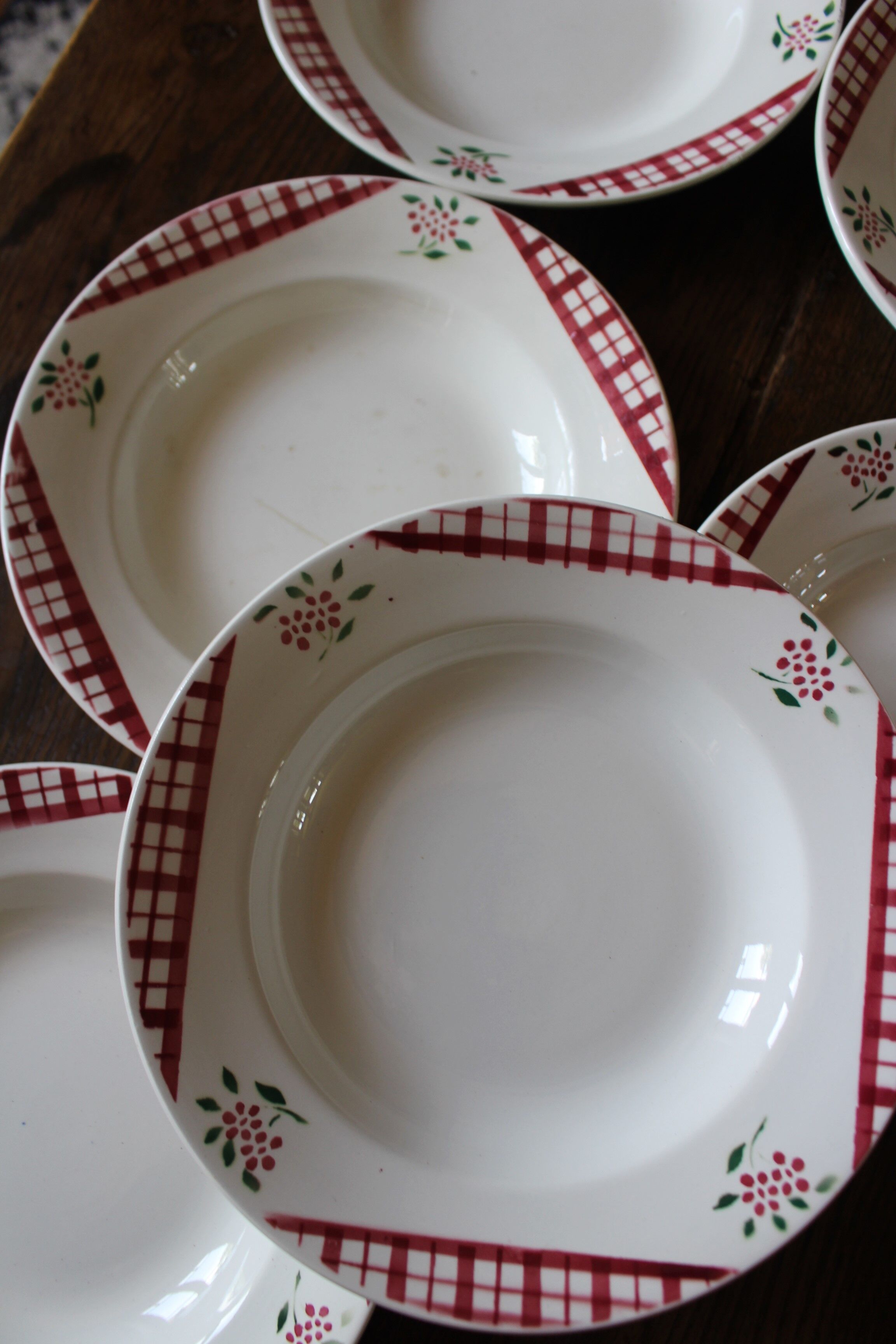 Lot 6 hollow plates Niger Digoin Sarreguemines
