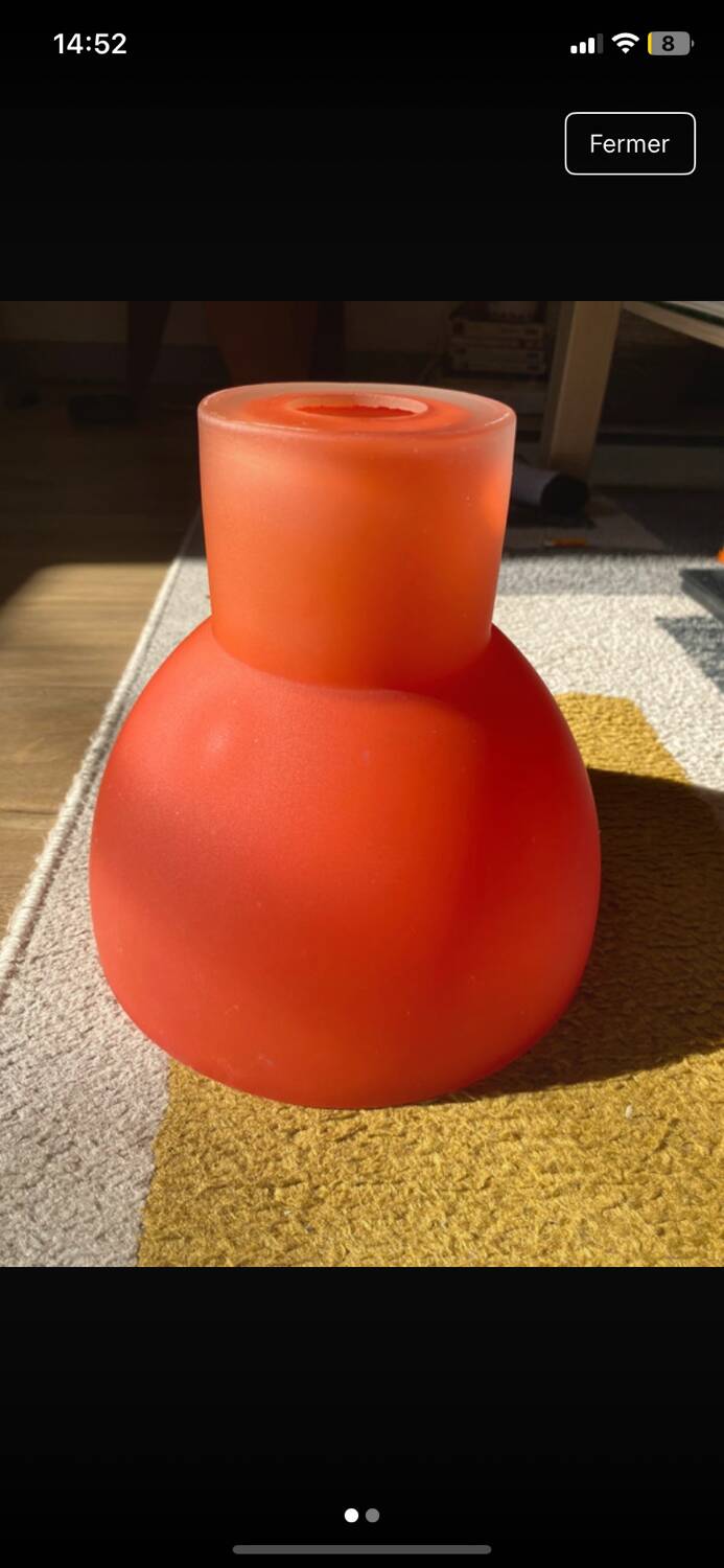 Orange glass paste ceiling light