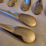12 couverts de table en métal argenté modèle Baguette