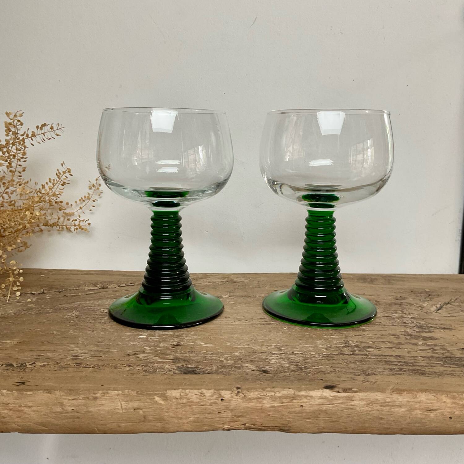 4 large Alsace Roemer glasses France