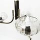 Lustre See Delmas 3 branches noir et doré verre transparent 1960