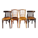 4 mismatched vintage bistro chairs