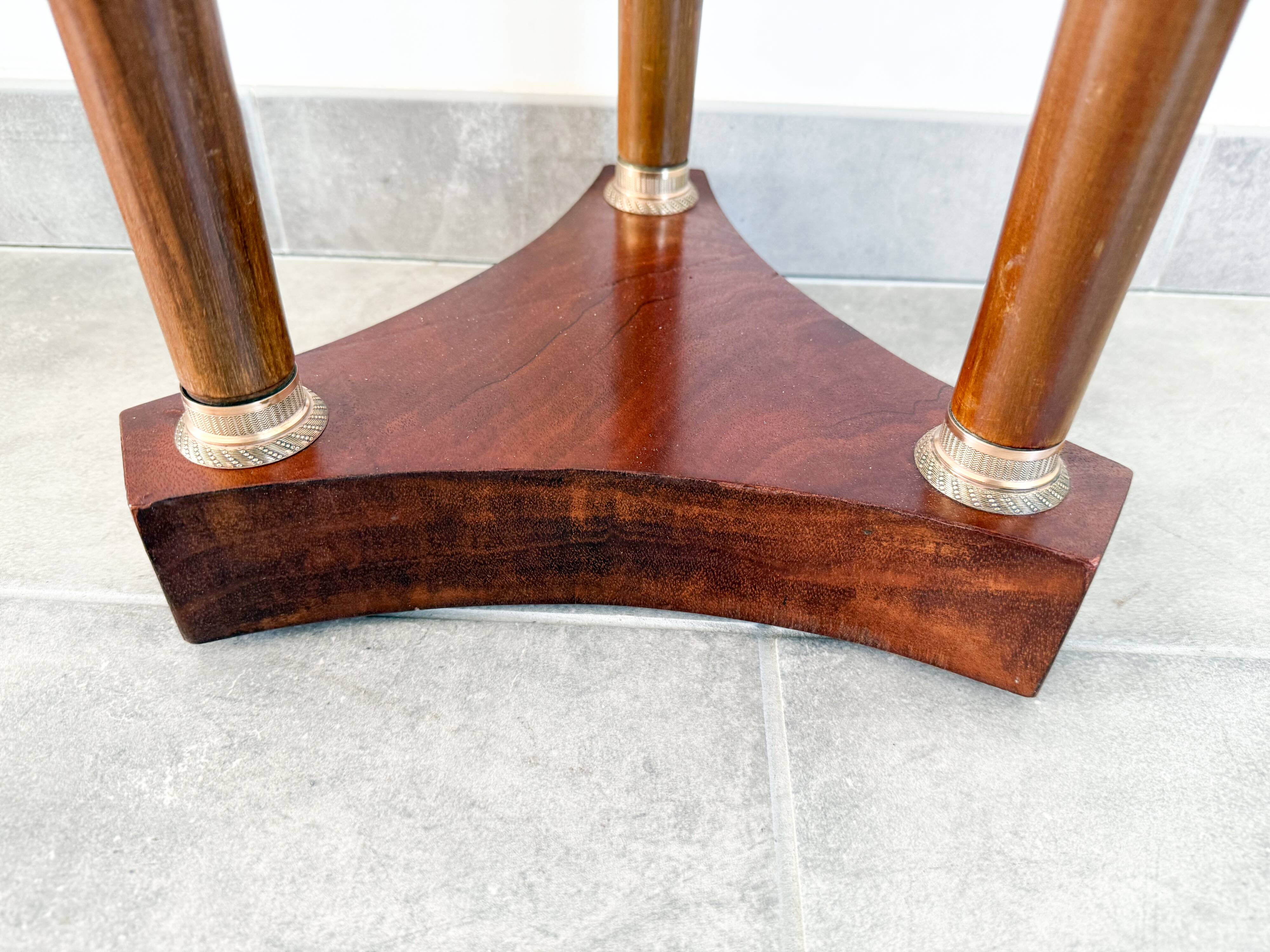 Athenian mahogany and marble side table, Empire style, early 20th century