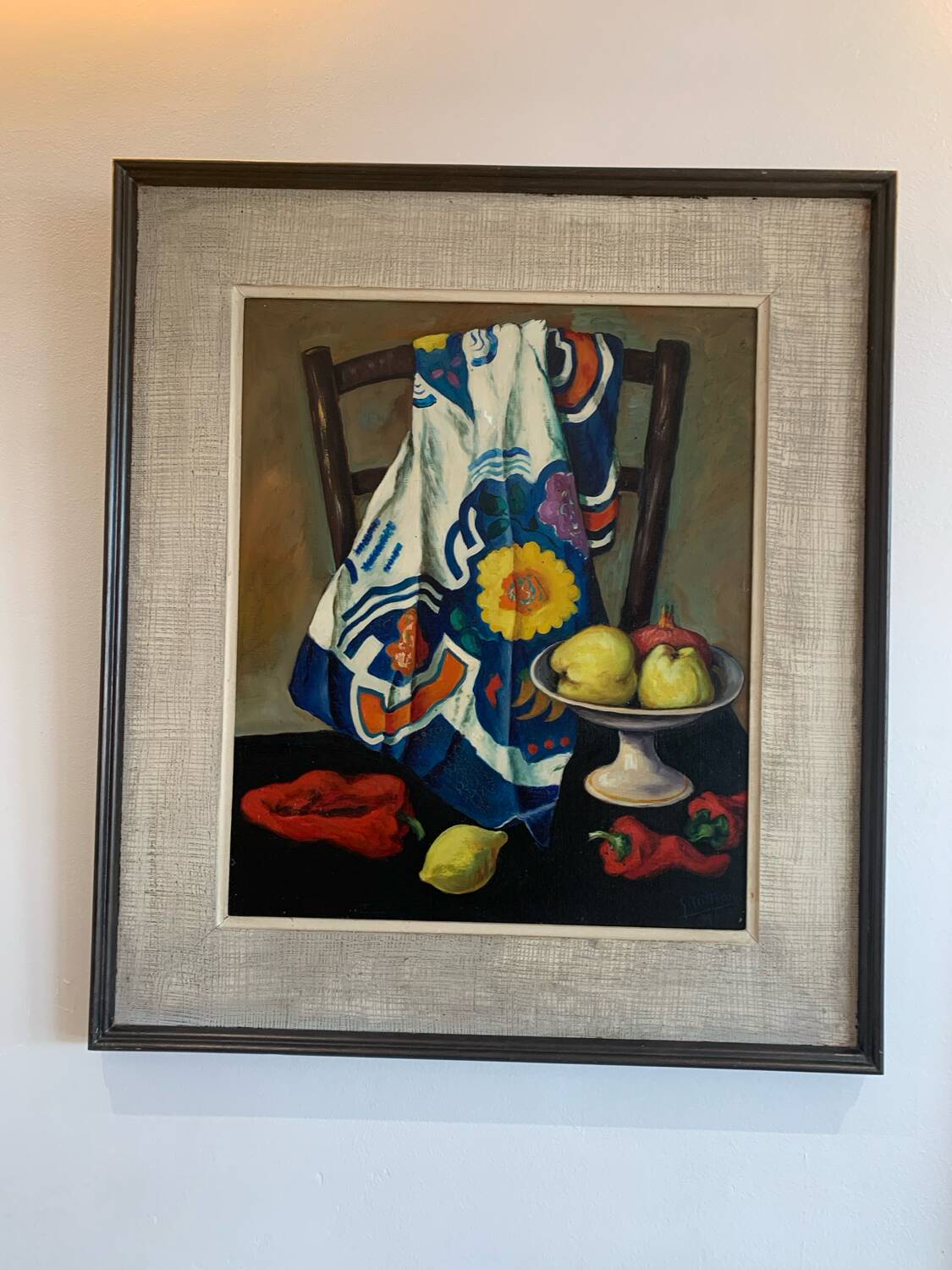 Oil on Canvas Still Life Gabriel Jutteau Vintage 1958