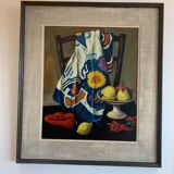 Oil on Canvas Still Life Gabriel Jutteau Vintage 1958
