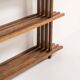 Sculptural wengé slat bookcase (Europe, 1960s).
