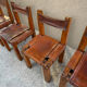 Suite de 4 chaises S11 X par Pierre Chapo, 1960