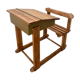 Bureau d’écolier en bois, rénové