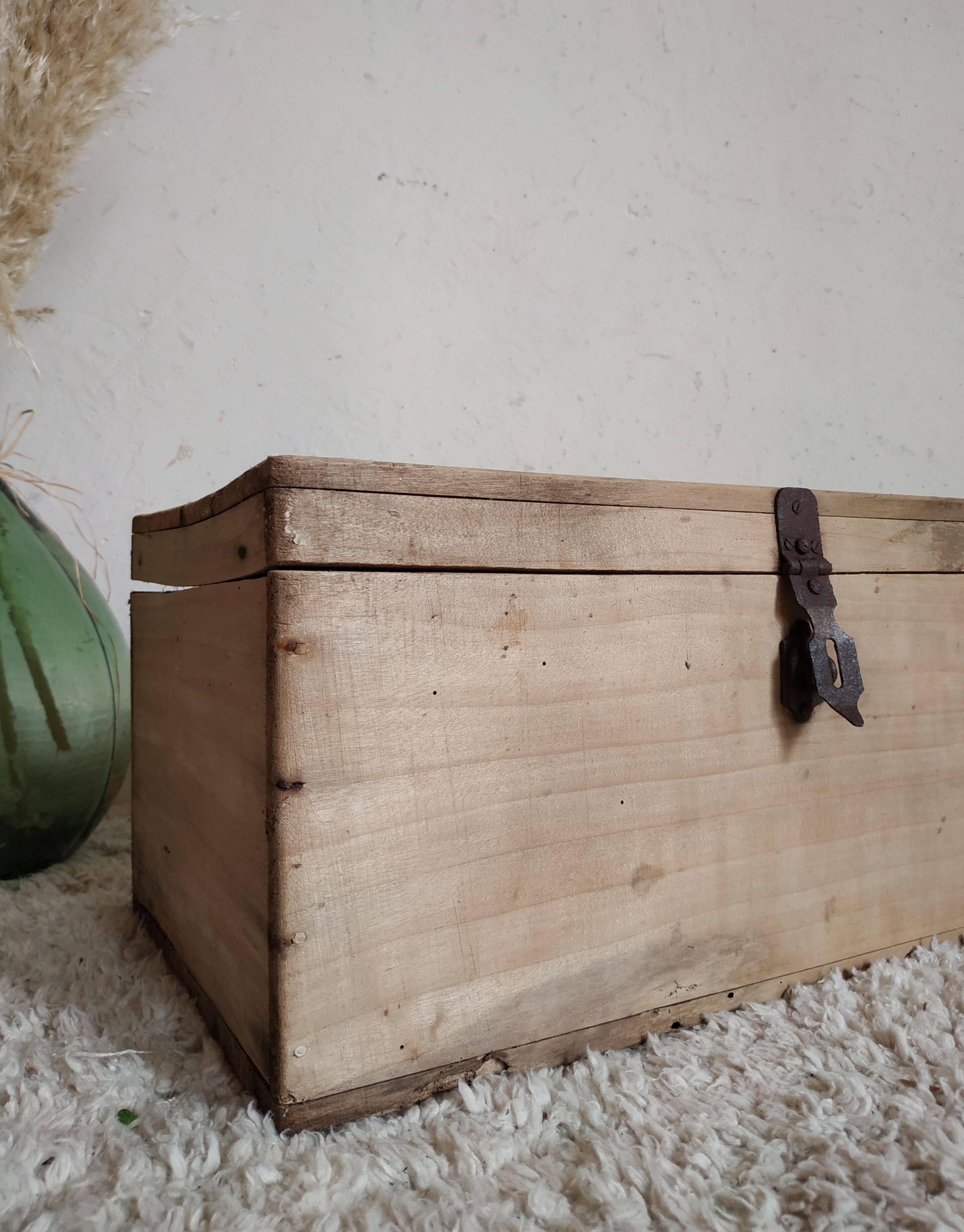 Old raw wooden box