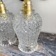 Pair of vintage electrified glass wall lamps