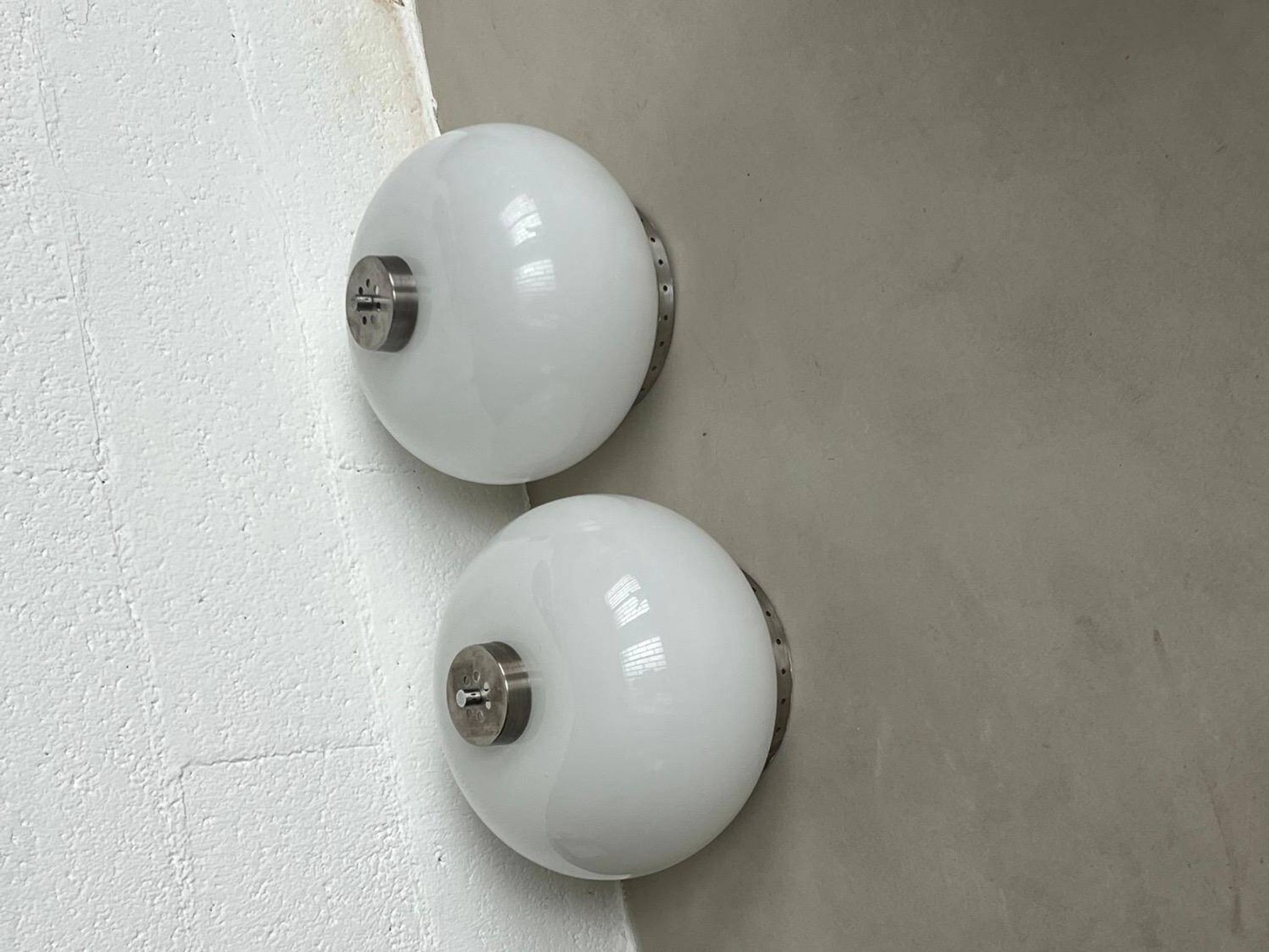 Set of Two Appliques / Ceiling lamps / Bedside table Lamps By Goffredo Reggiani