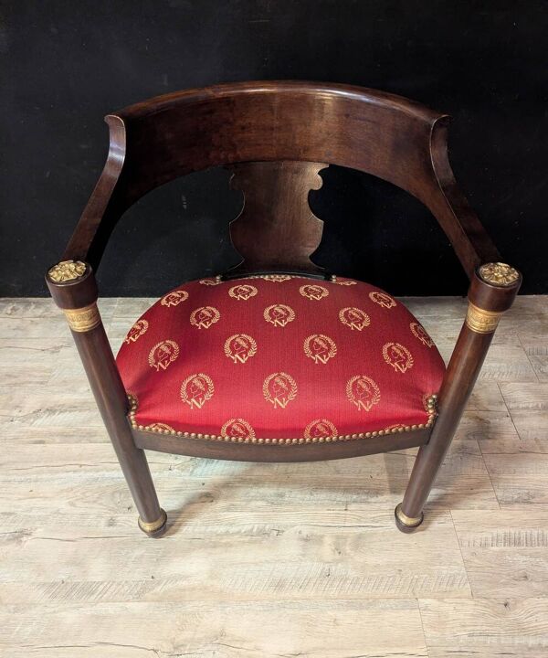 Fauteuil de bureau style Empire, fin XIXe / début XXe siècle.