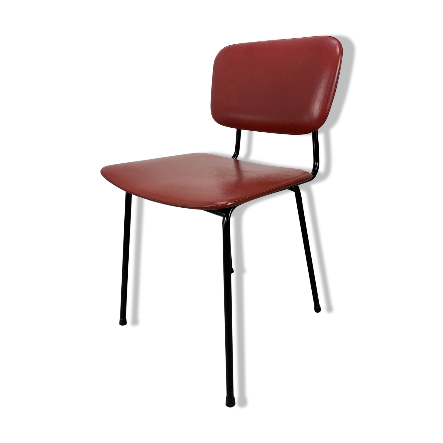 Airborne chair model Carolina Prefacto, 1950, metal and red skaï