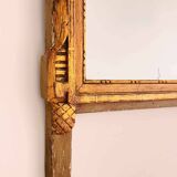 Louis XVI style giltwood pediment mirror