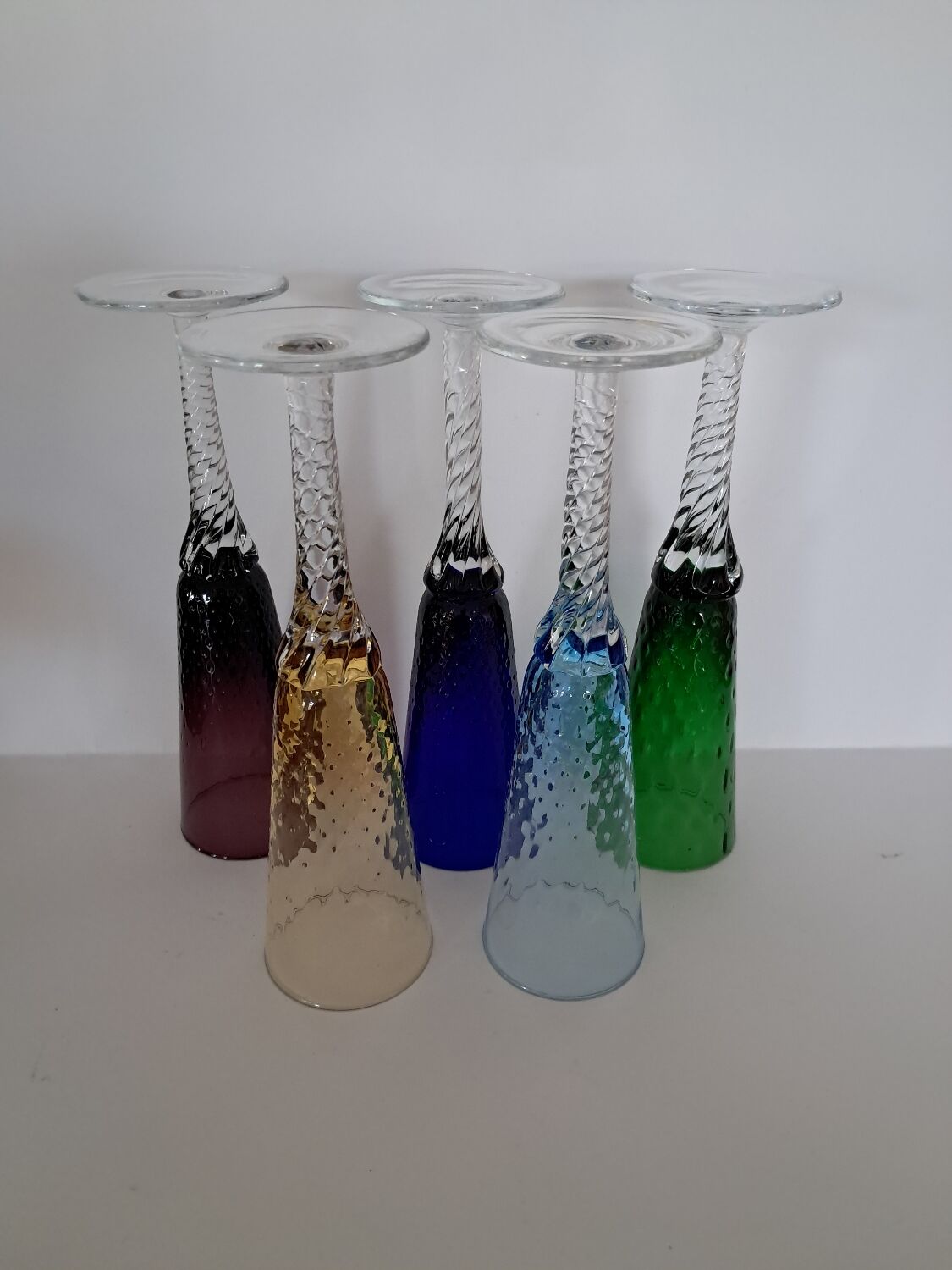 5 Murano champagne flutes