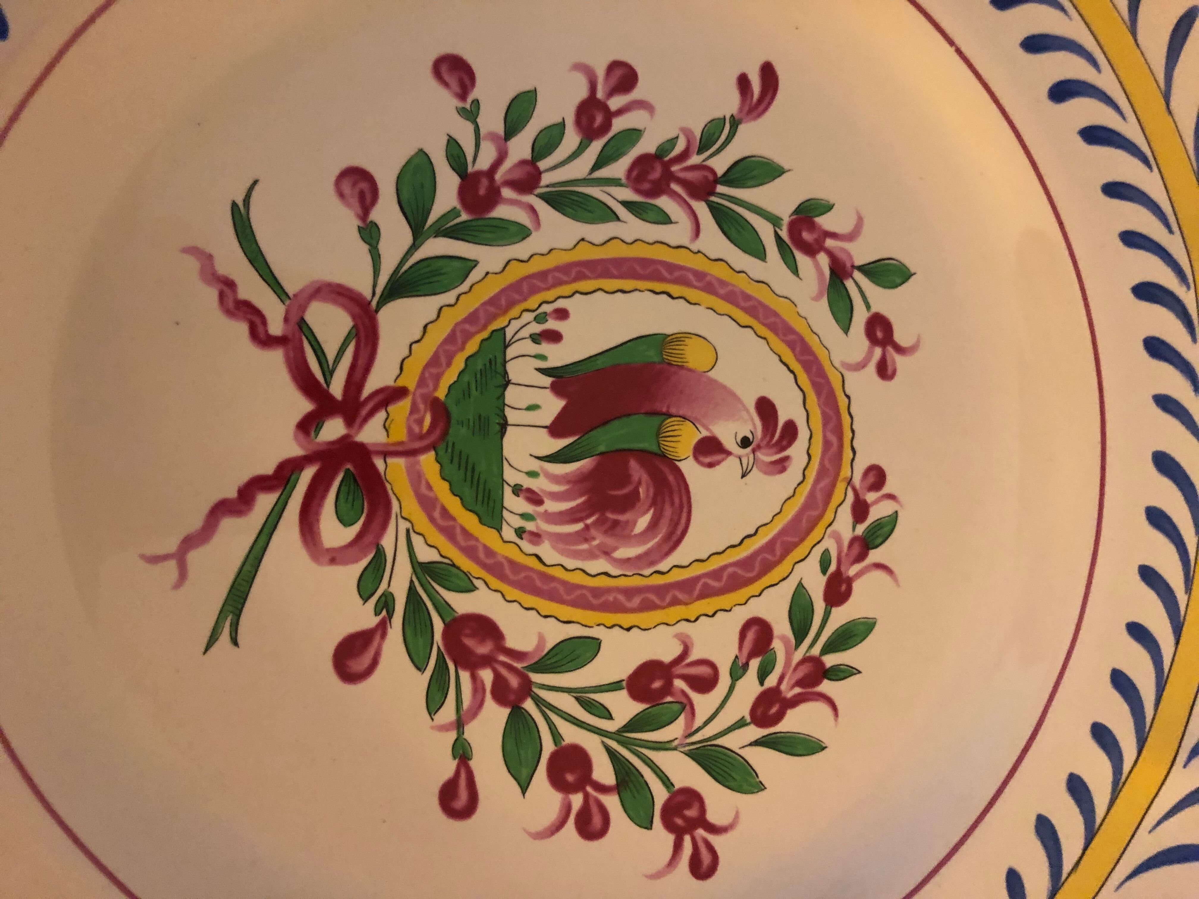 4 assiettes en faïence de Saint-Clément