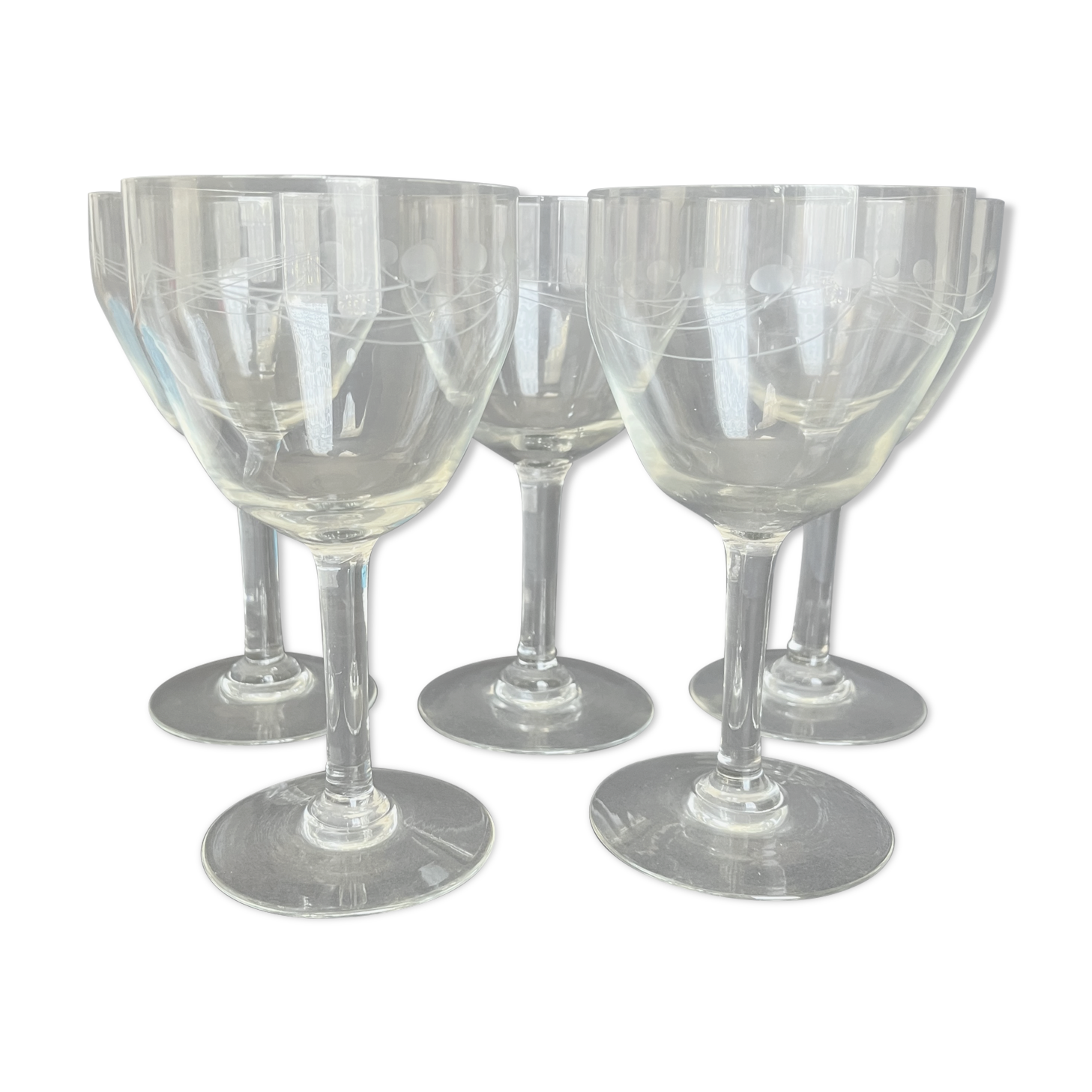 5 cut crystal glasses