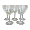 5 verres en cristal taillé