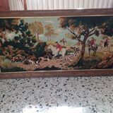 Tableau de chasse en canevas ancien fait main